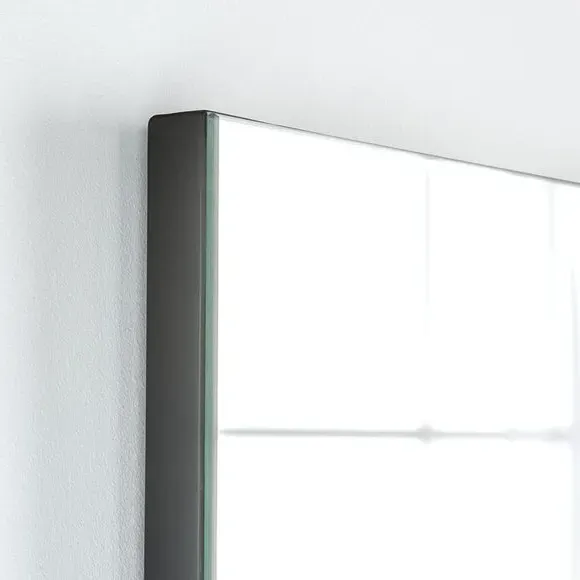 Rectangle Wall Mirror - Black, Wood Frame