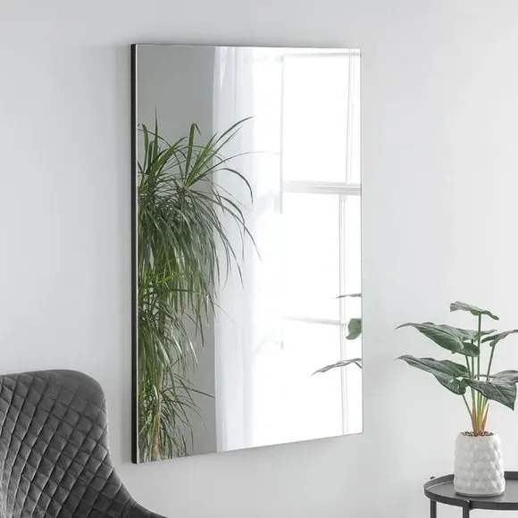 Rectangle Wall Mirror - Black, Wood Frame image