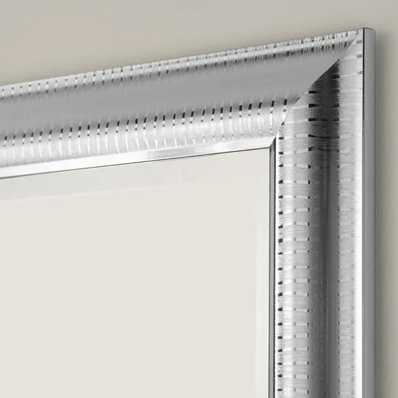 Rectangle Wall Mirror Textured - Silver, Glass