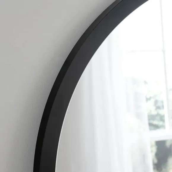Tall Arched Wall Mirror - Black, Wood