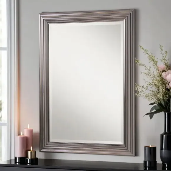 Traditional Framed Wall Mirror - Chrome image