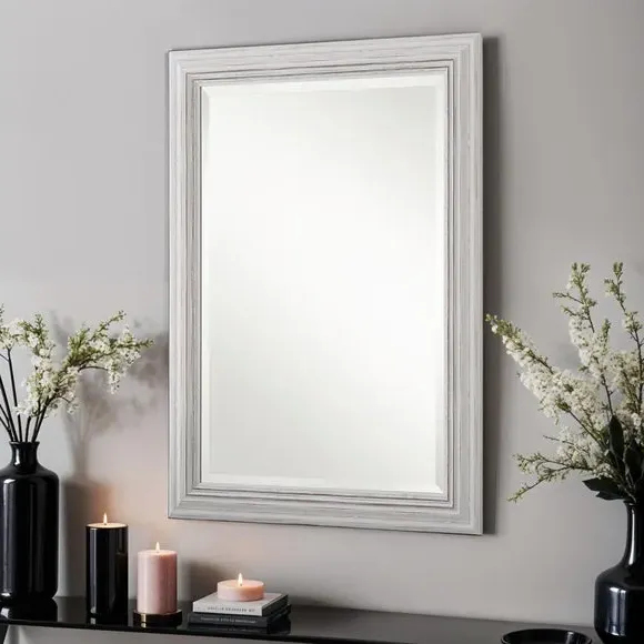 Traditional Framed Wall Mirror - White