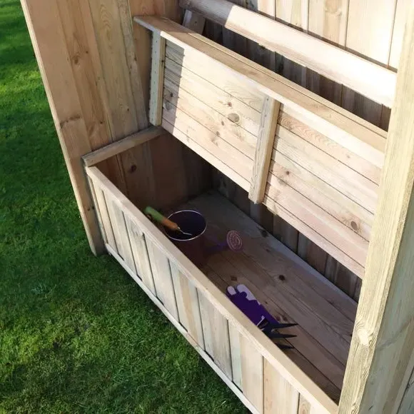 2-Seater Garden Arbour with Storage - Natural
