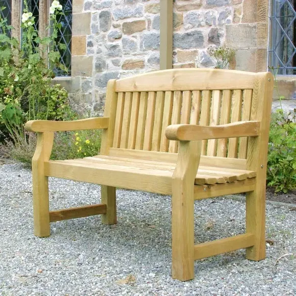 2-Seater Garden Bench - Natural, Softwood image