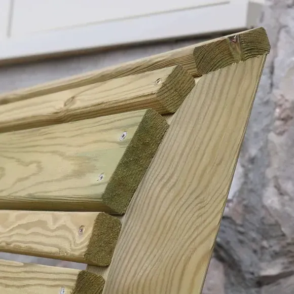 2-Seater Garden Bench with Table - Natural Wood
