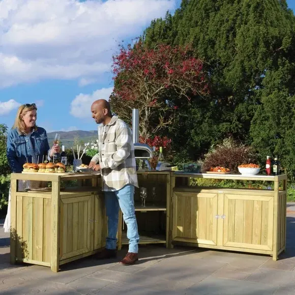 3-Piece Outdoor Kitchen Set - Natural, Softwood
