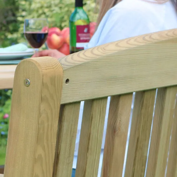 3-Seater Garden Bench - Natural, Softwood