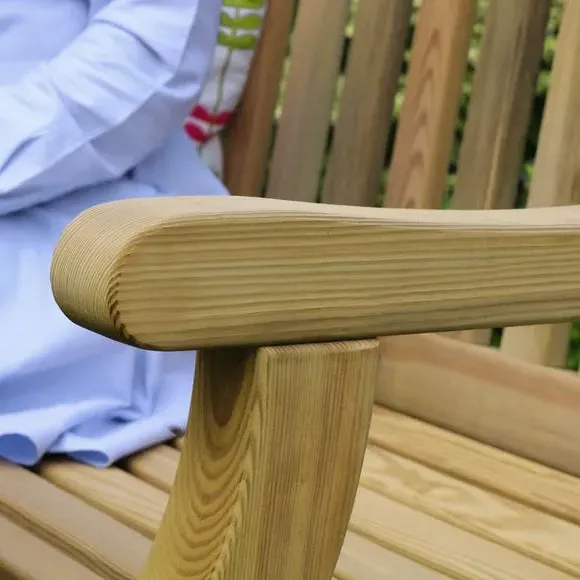 3-Seater Garden Bench - Natural, Softwood