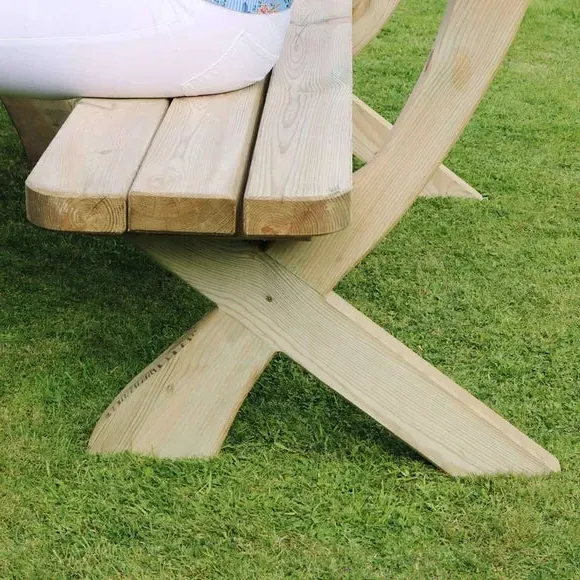 3-Seater Garden Bench - Natural, Softwood