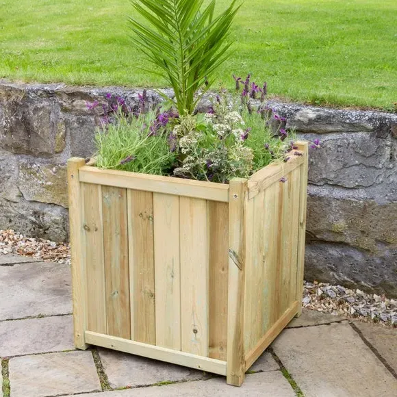 Set of 3 Planters - Natural, FSC Timber