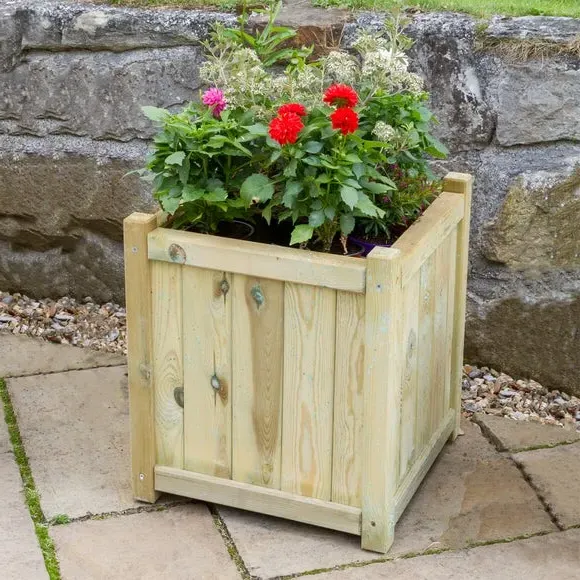Set of 3 Planters - Natural, FSC Timber