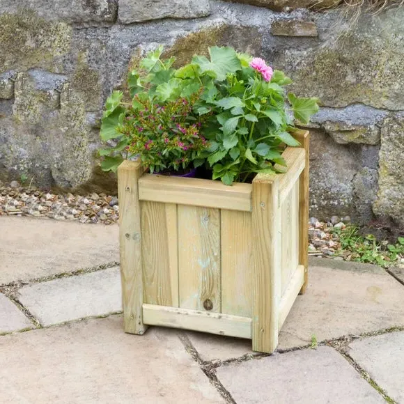 Set of 3 Planters - Natural, FSC Timber