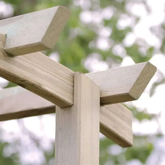 Adjustable Garden Arch with Trellis - Natural Wood