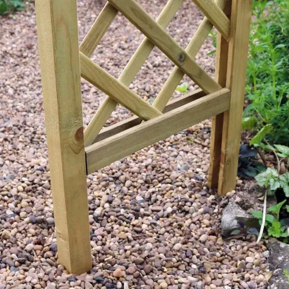 Adjustable Garden Arch with Trellis - Natural Wood