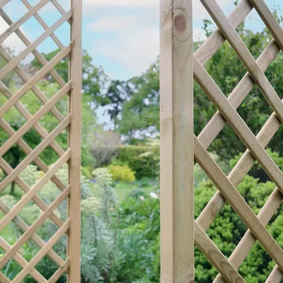 Adjustable Garden Arch with Trellis - Natural Wood