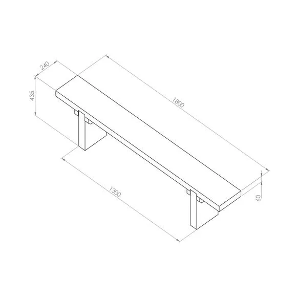 Garden Bench - Natural, Softwood