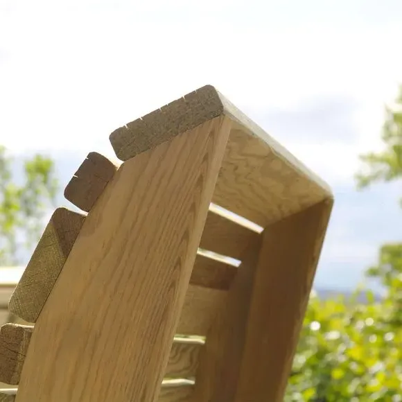 Garden Chair with High Back - Natural, Softwood