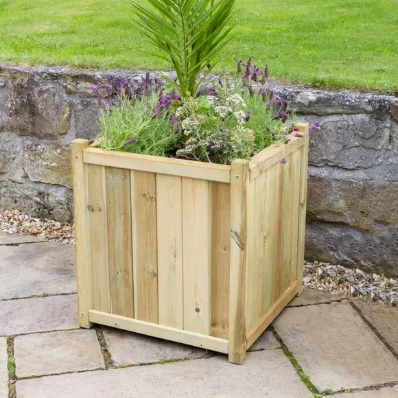 Large Square Planter - Natural, Softwood