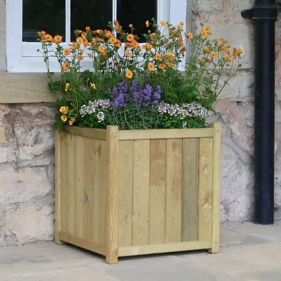 Large Square Planter - Natural, Softwood