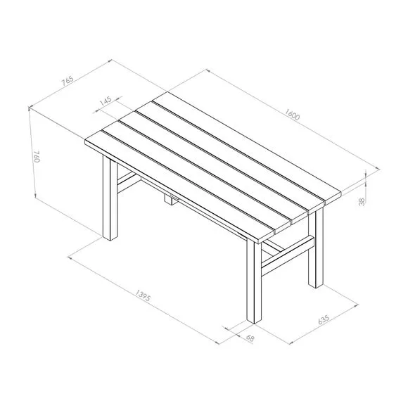 Outdoor Dining Table - Natural, Softwood