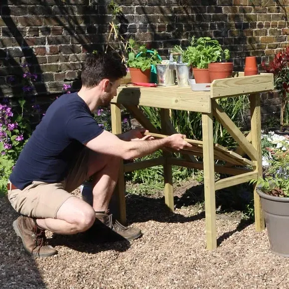 Potting Bench with Storage - Natural, Softwood