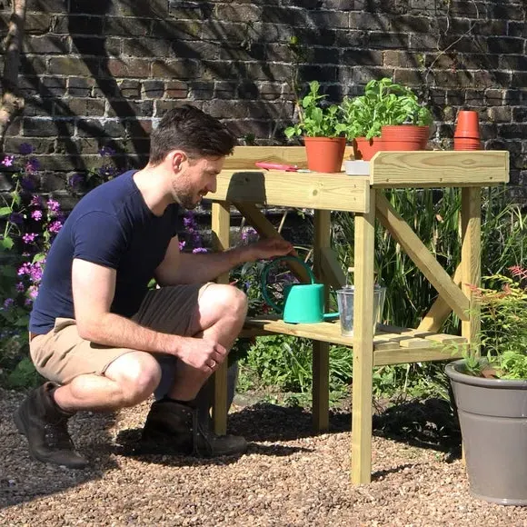 Potting Bench with Storage - Natural, Softwood