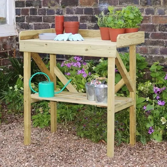 Potting Bench with Storage - Natural, Softwood image