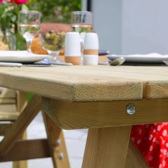 Rectangular Dining Table with Parasol Hole - Wood