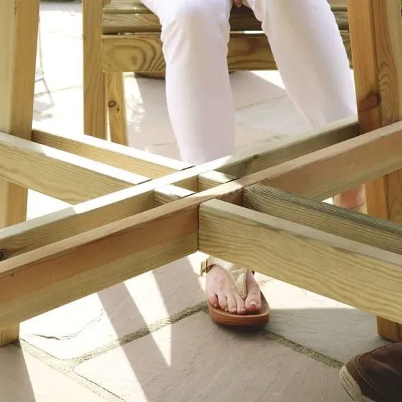 Round Dining Table with Parasol Hole - Natural