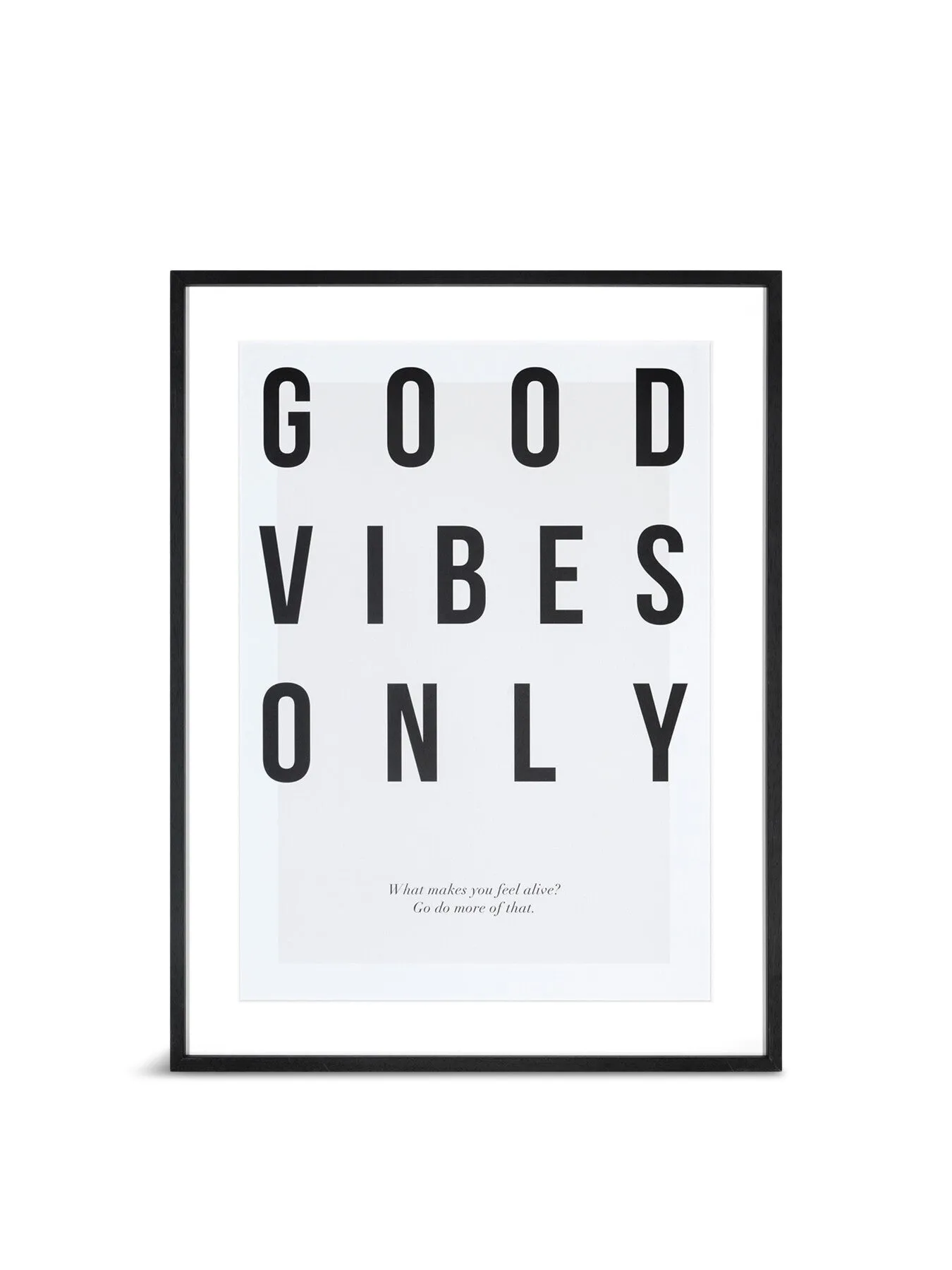 Framed Print Good Vibes Only - Black, Paper image