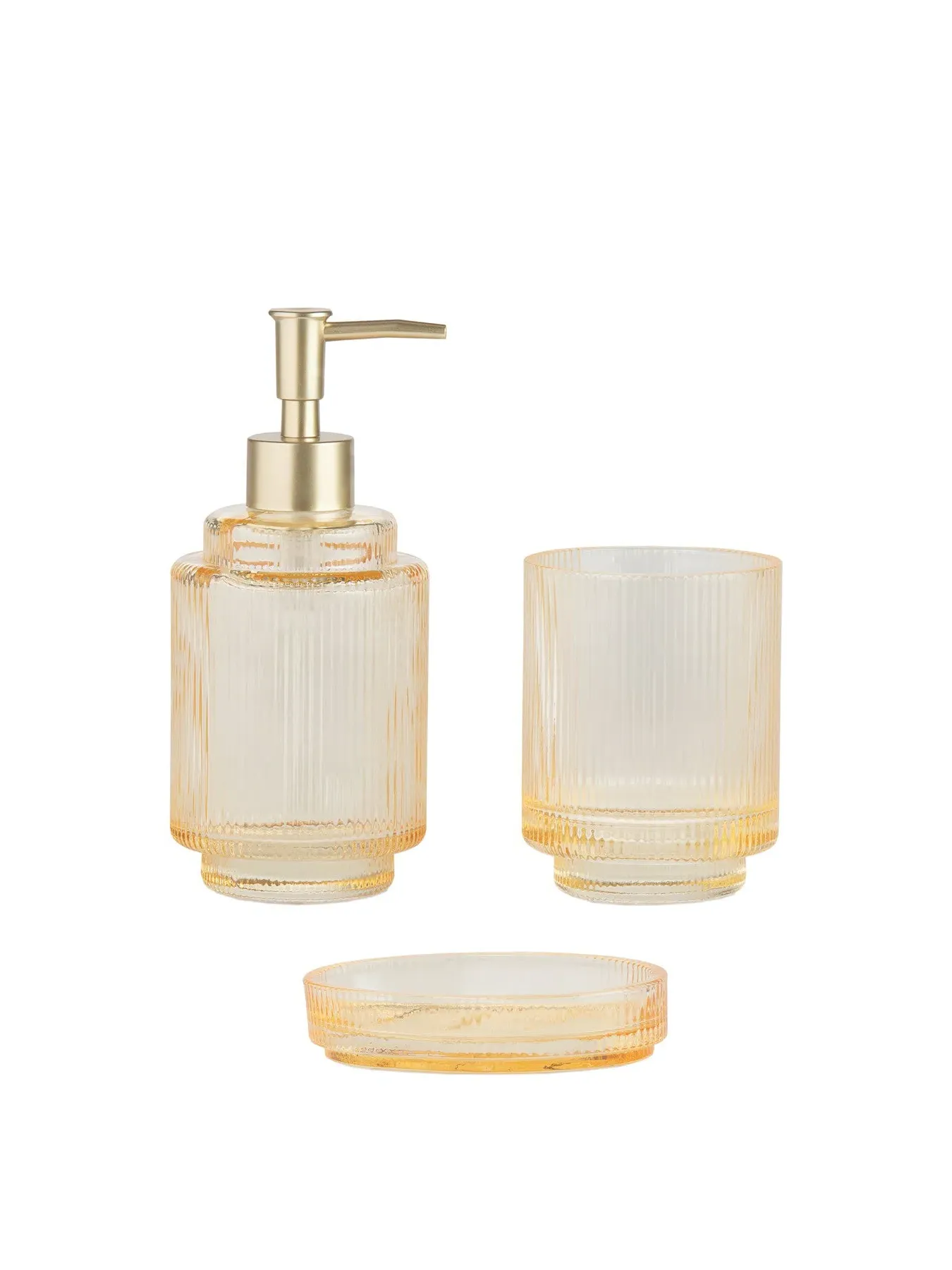 Oval Soap Dish with Embossed Design - Yellow Glass