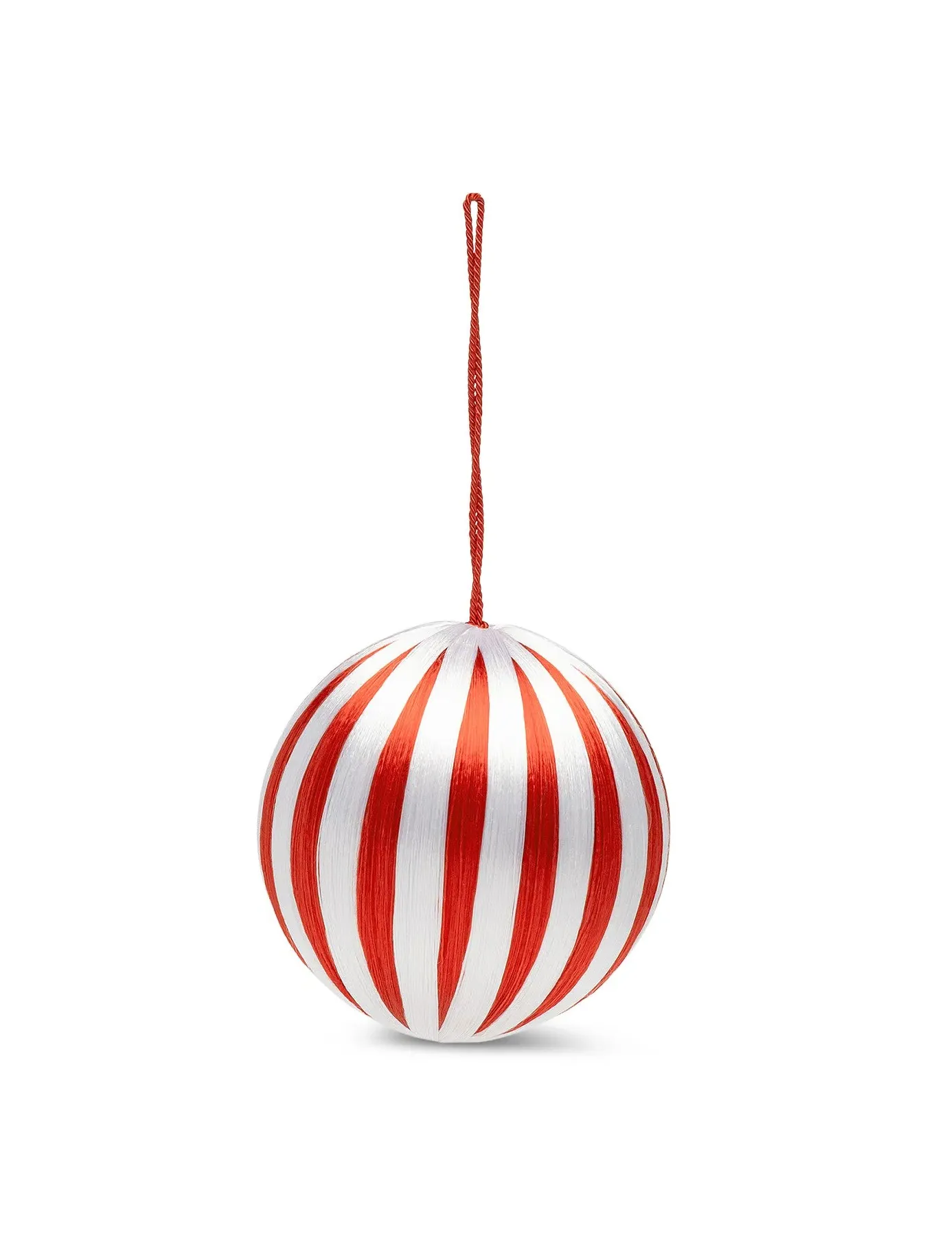 Big Corded Christmas Ornament - Red, White Stripe image