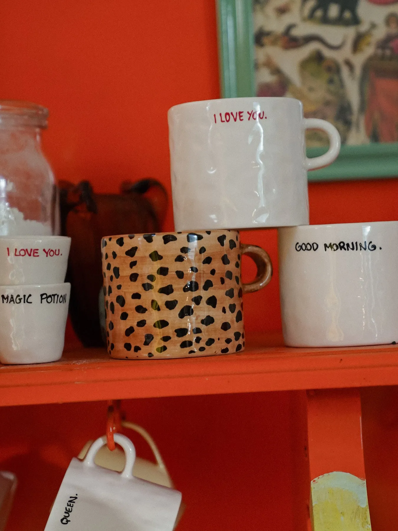 Ceramic Mug with Leopard Print - Brown