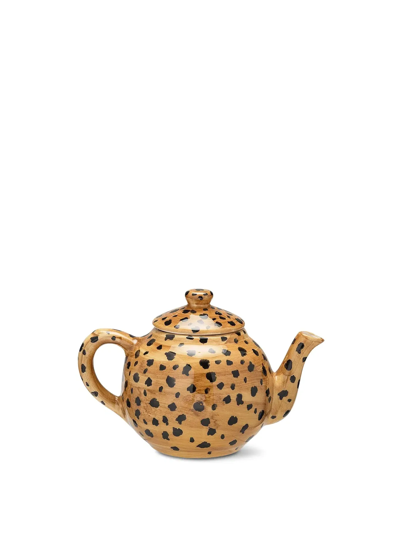 Ceramic Teapot with Leopard Print - Brown image