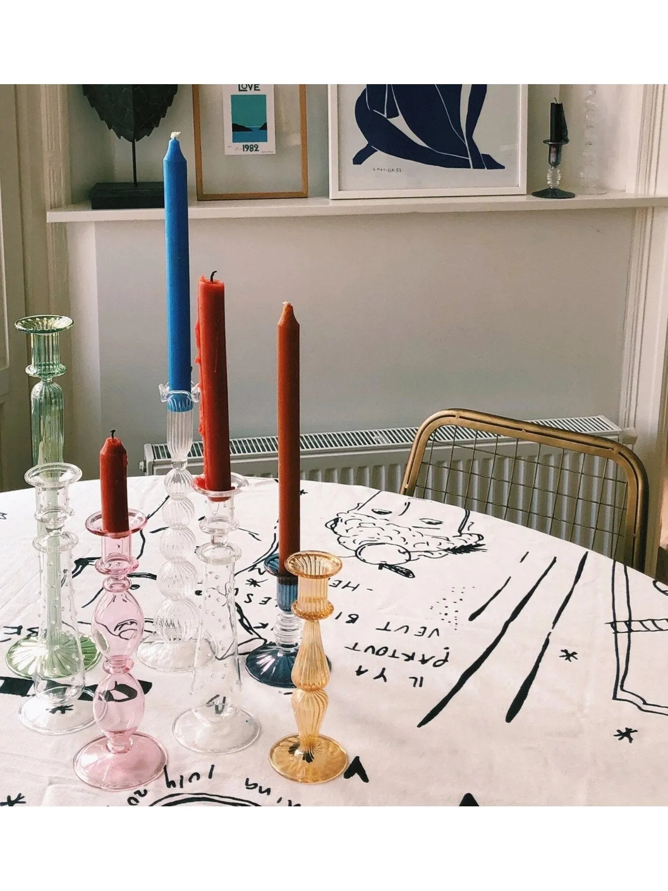 Glass Candle Holder - Clear Glass