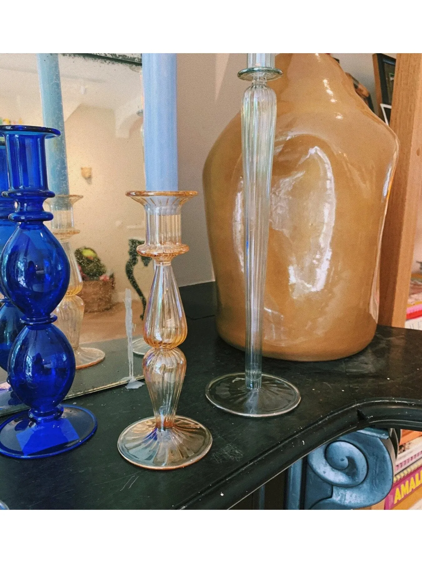 Glass Candle Holder - Clear Glass
