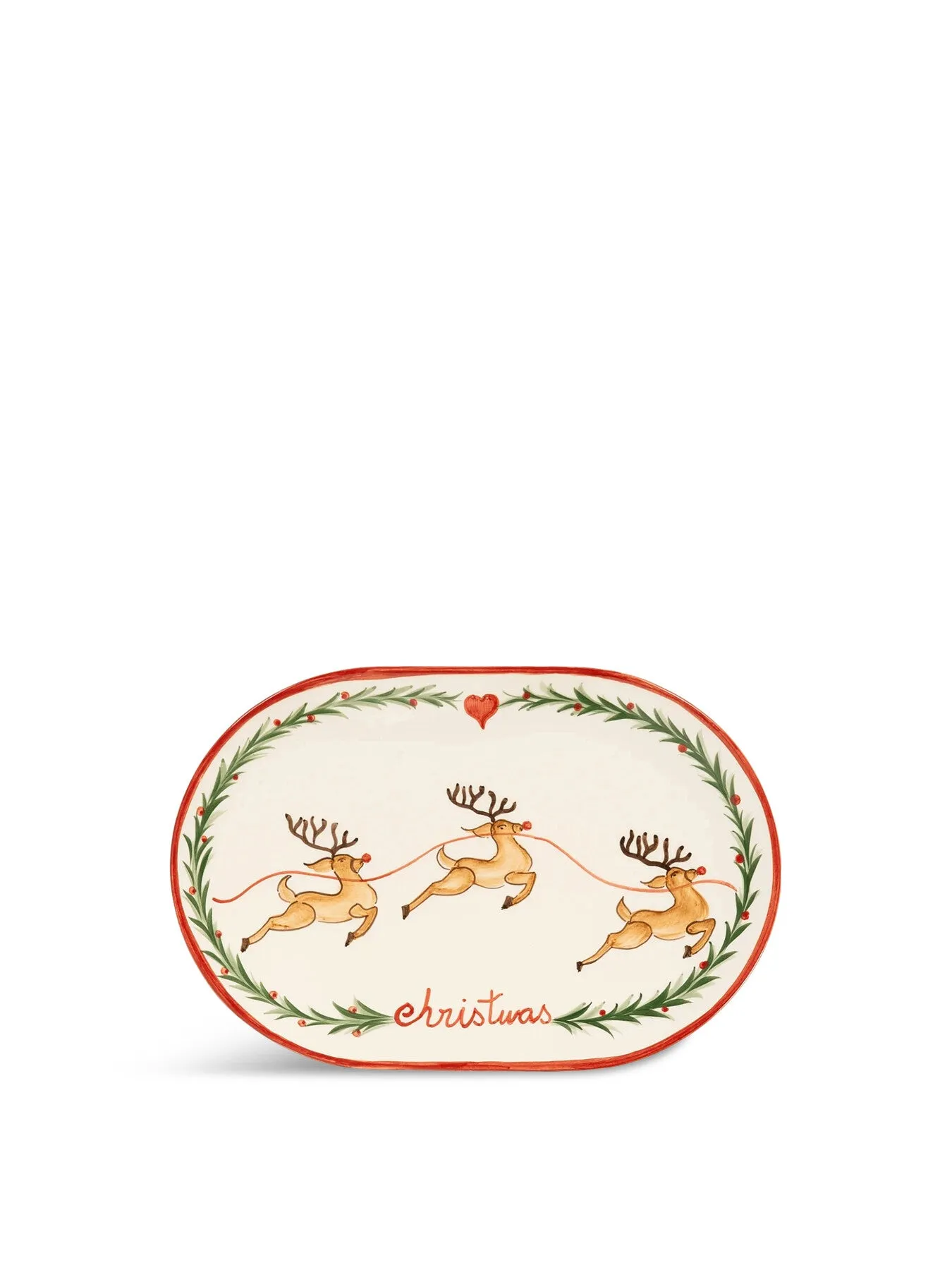Serving Platter with Reindeer Design - Ceramic image