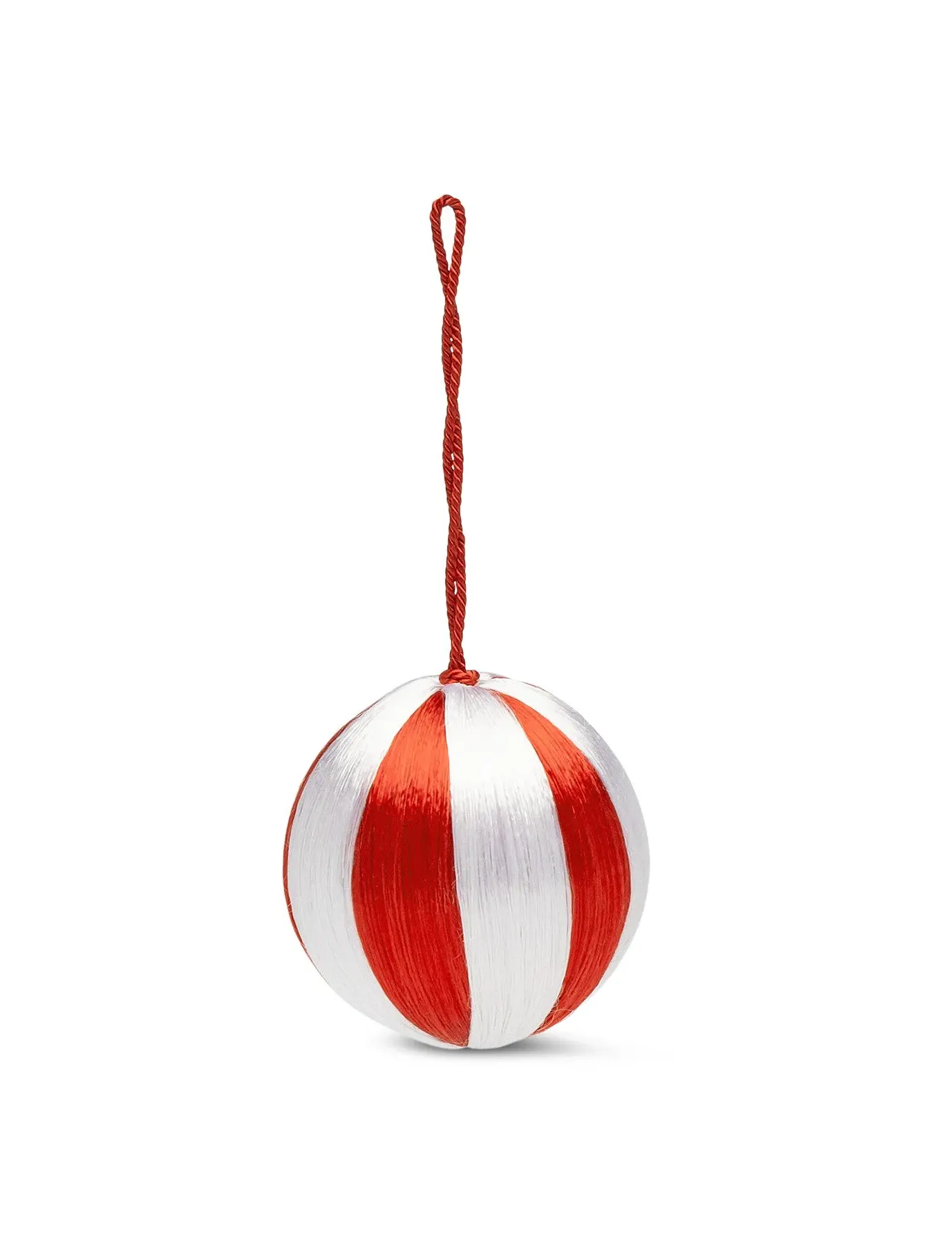 Small Corded Christmas Ornament - Red & White image