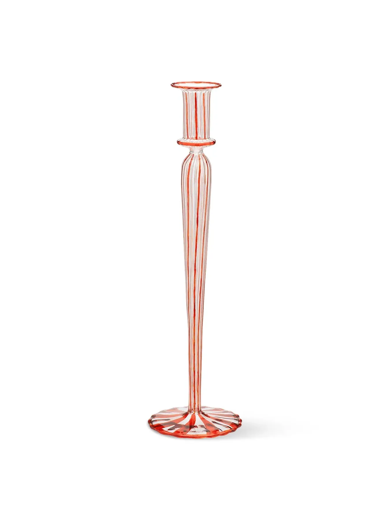 Striped Candle Holder - Candy Cane Design image