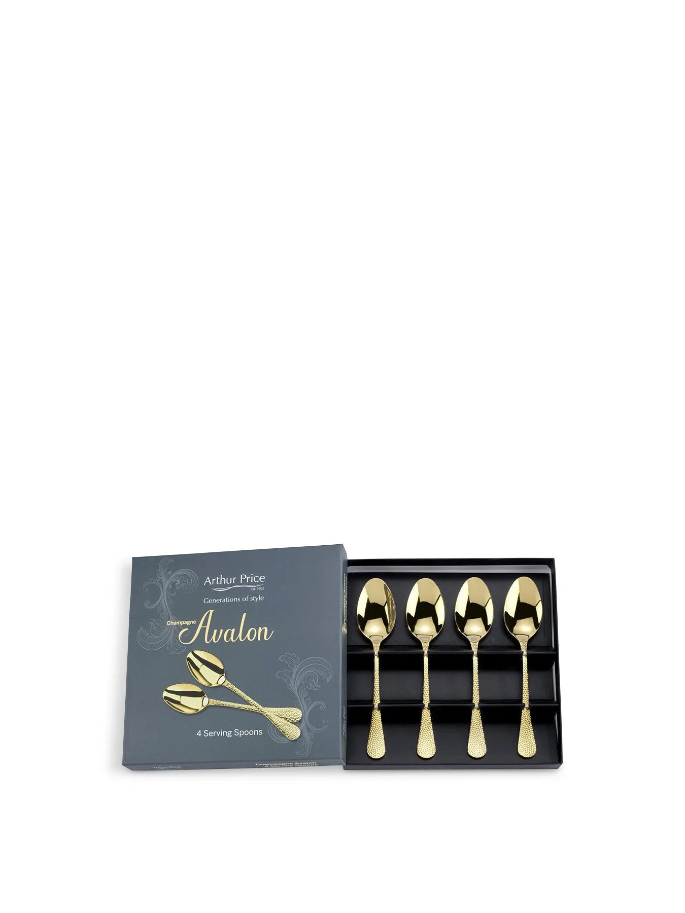 4-Piece Serving Spoon Set - Champagne, Steel image