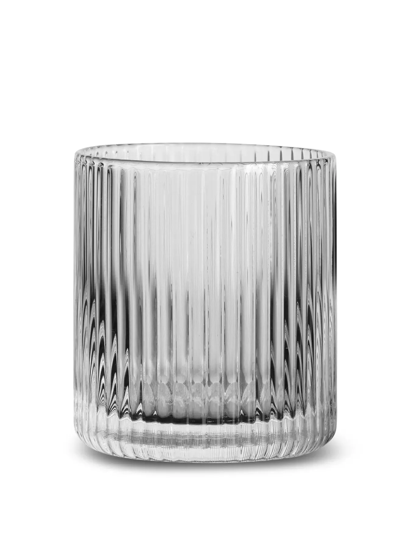 200ml Glass Tumbler - Clear, Ribbed Glass image