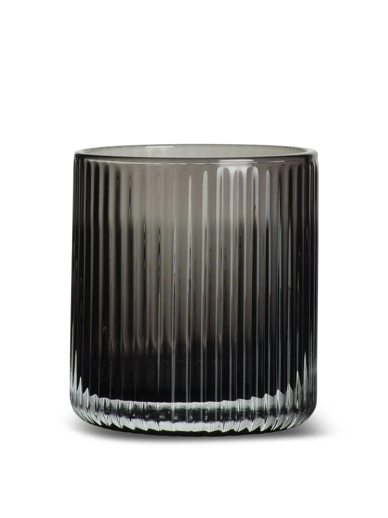 200ml Glass Tumbler - Grey, Ribbed Glass image