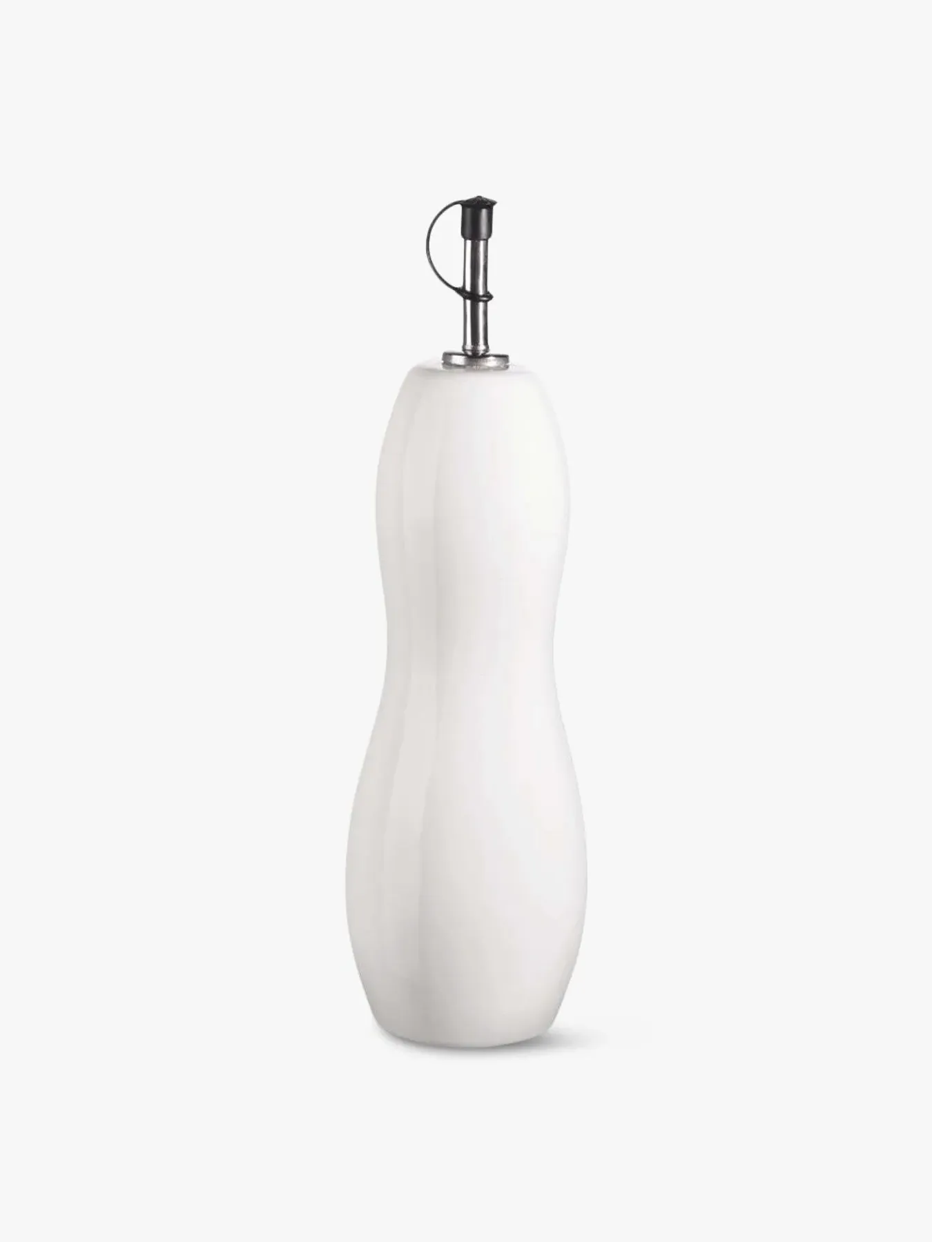Oil Vinegar Bottle with Stopper - White, Porcelain image