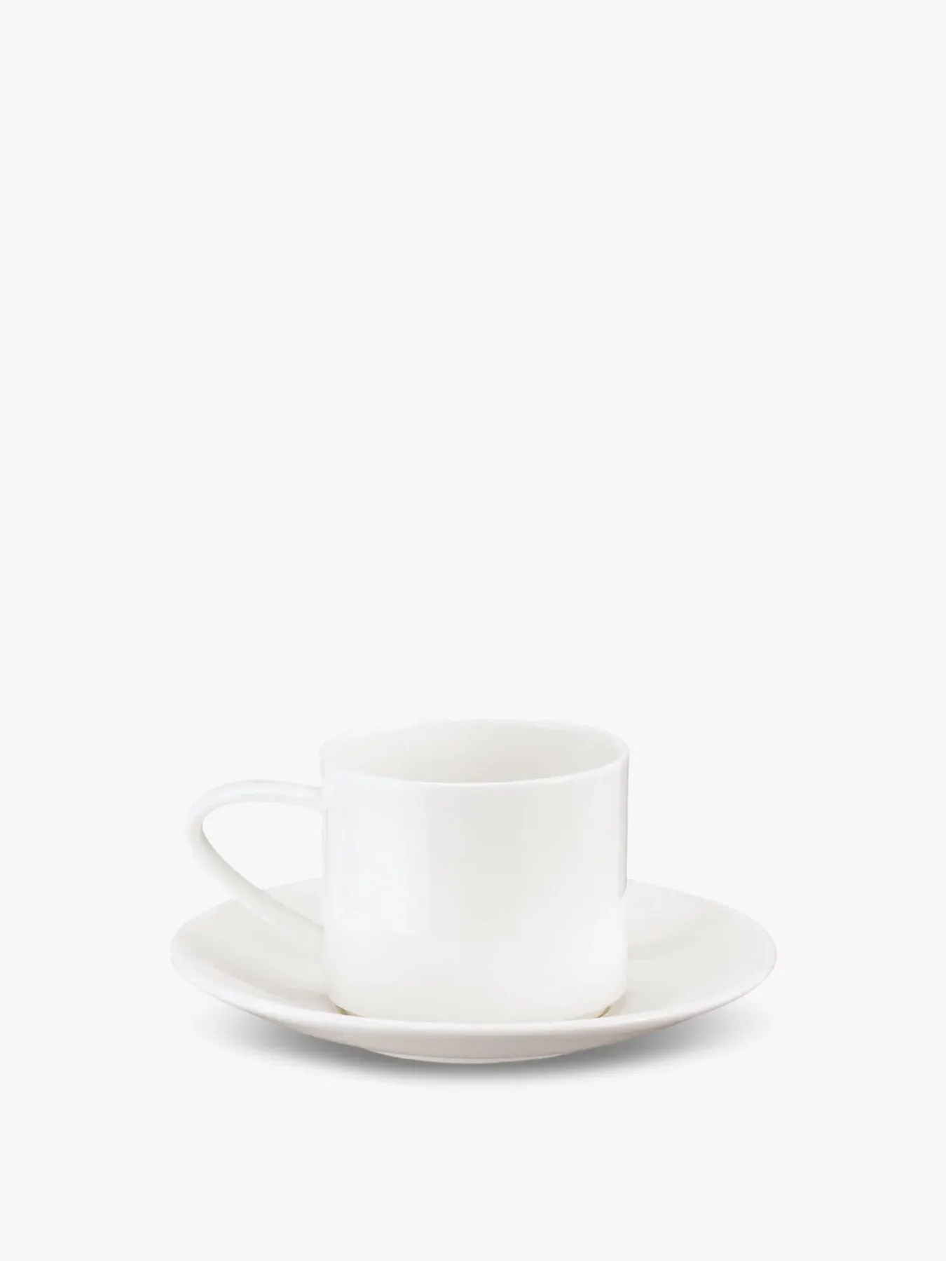 Tea Coffee Cup Saucer - White, Leather image