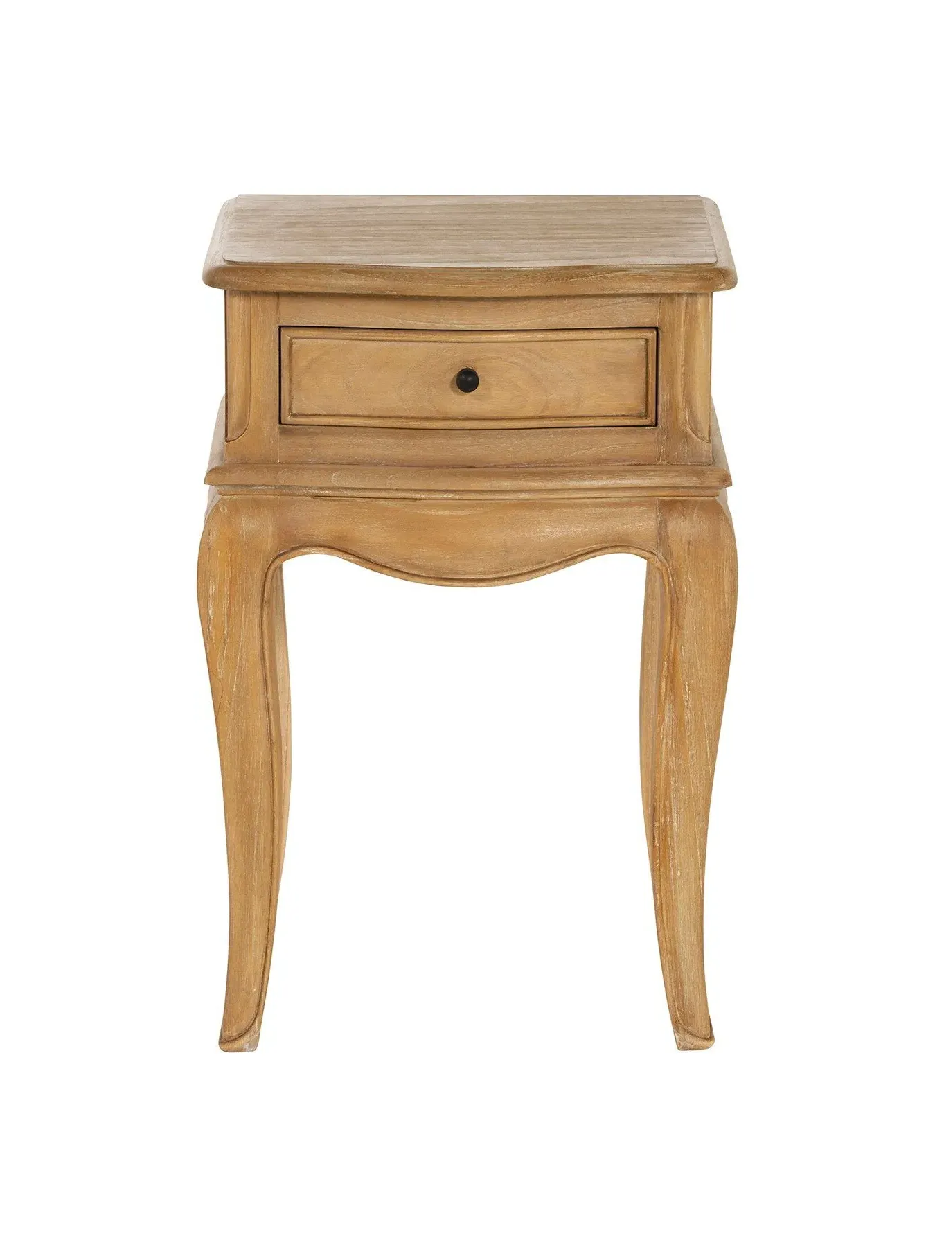 1 Drawer Bedside Table French Style - Neutral Wood