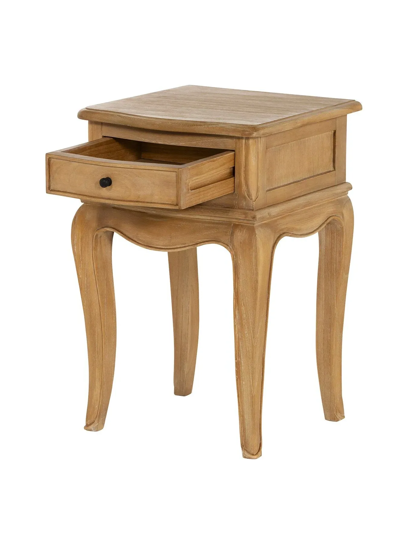1 Drawer Bedside Table French Style - Neutral Wood