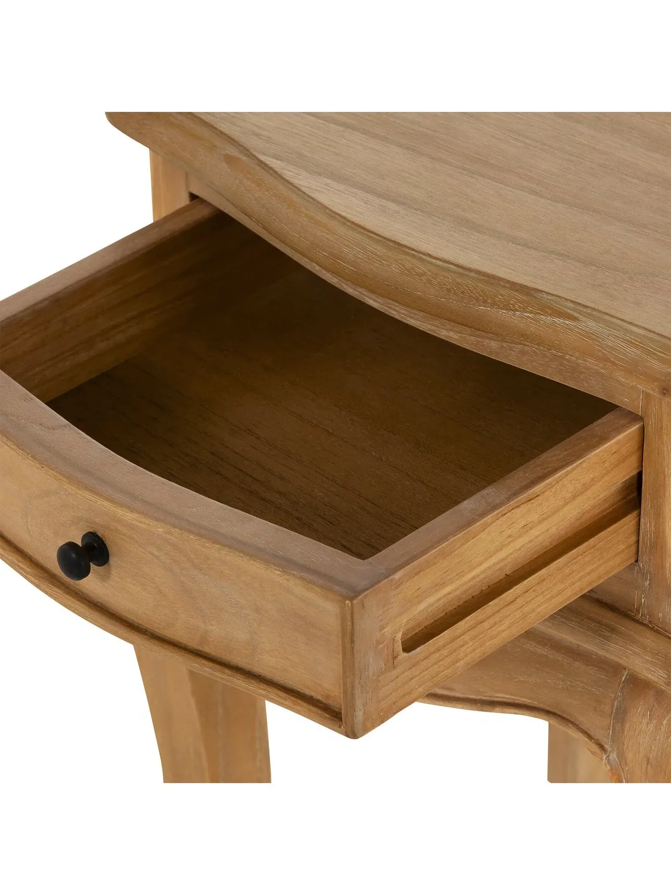 1 Drawer Bedside Table French Style - Neutral Wood