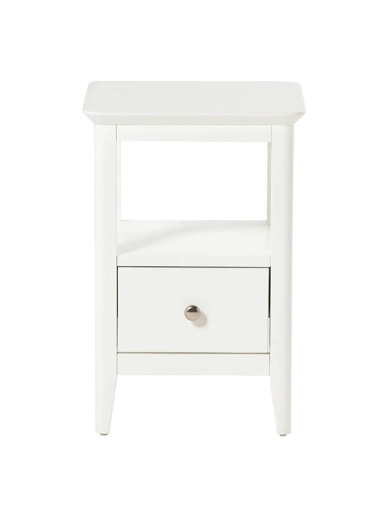 1 Drawer Bedside Table - White, Acacia Wood