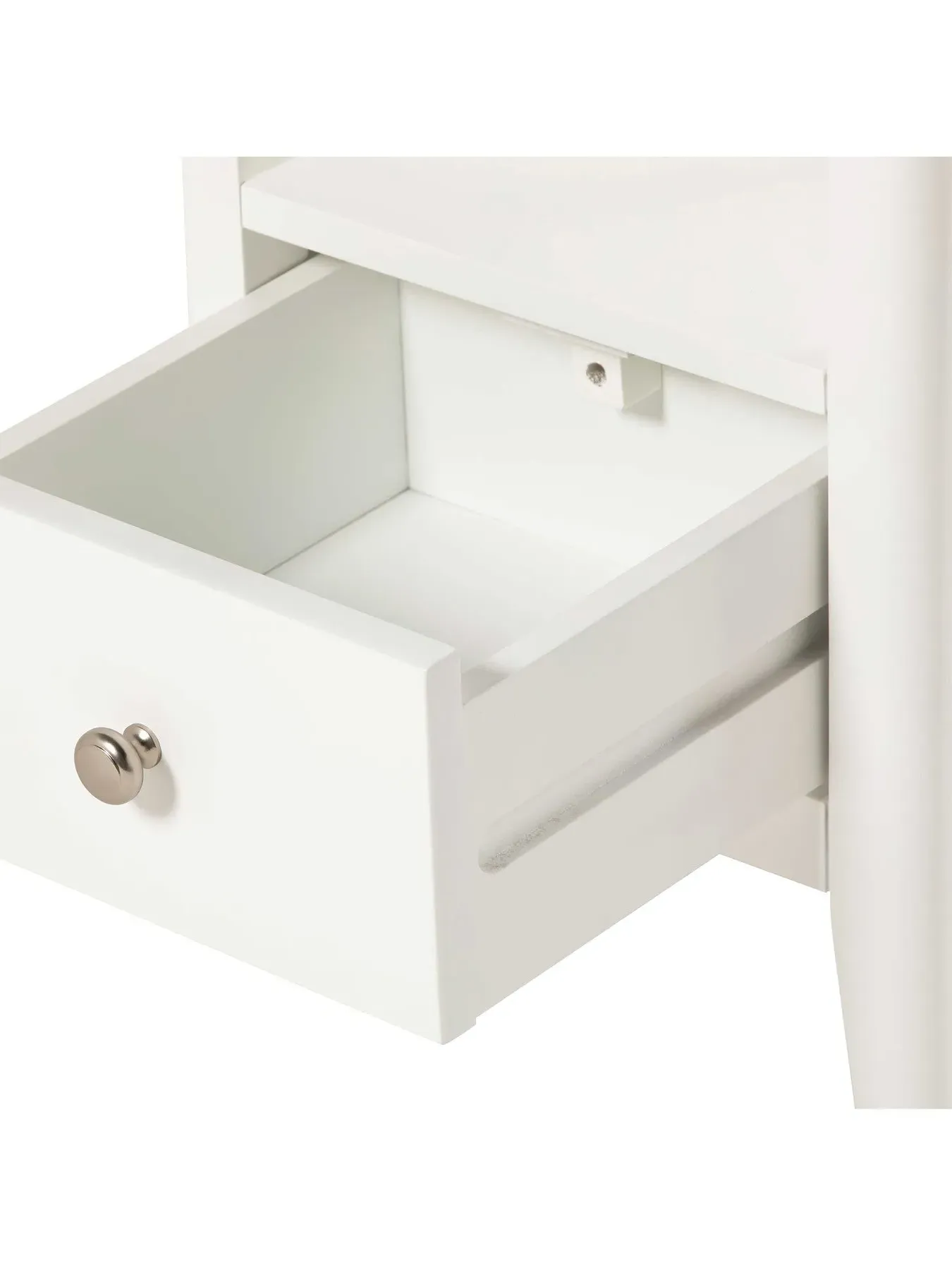 1 Drawer Bedside Table - White, Acacia Wood