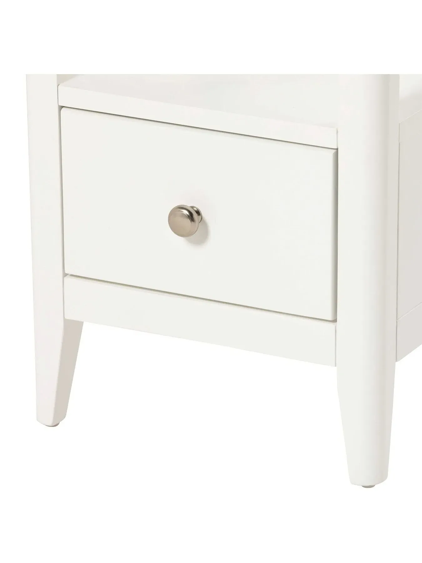 1 Drawer Bedside Table - White, Acacia Wood